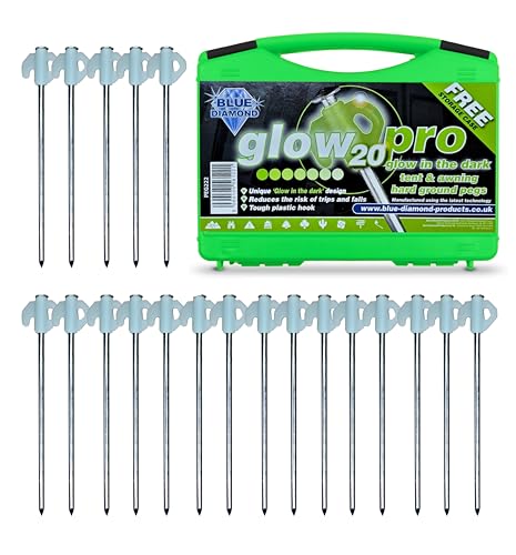 Blue Diamond Glow Tent Pegs (20)