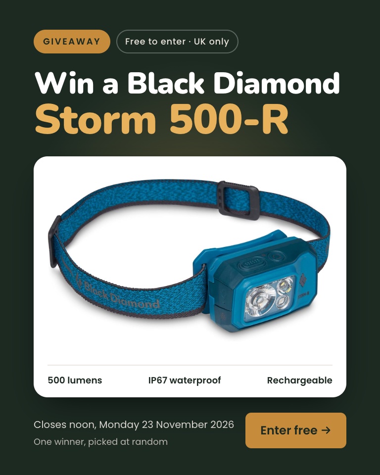 Win a Black Diamond Storm 500-R head torch. Free UK giveaway, closes 23 November.