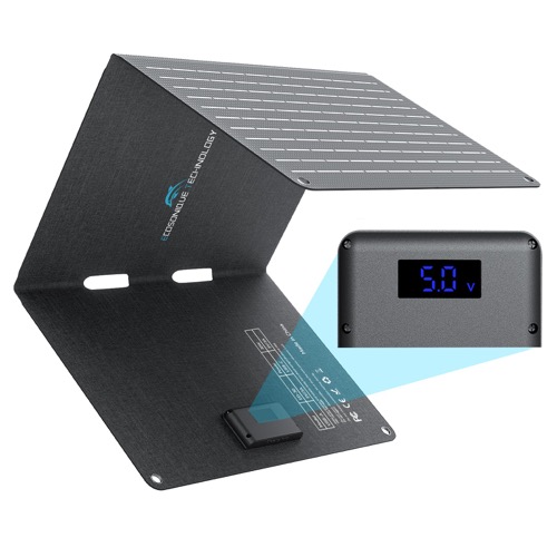 30W portable solar charger with digital power display