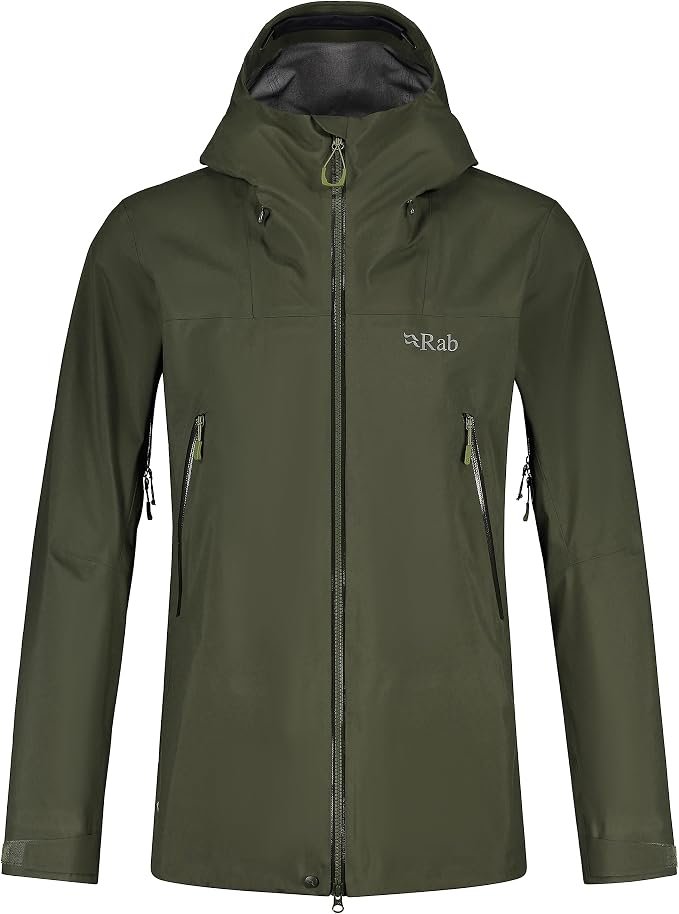 Rab Kangri GTX waterproof hillwalking jacket in army green