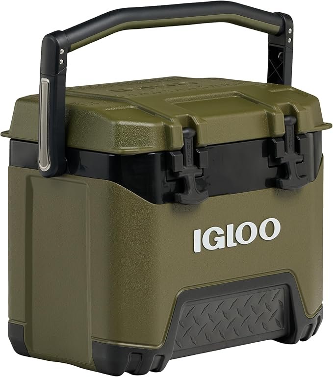 Igloo BMX 23L Cool Box in oil green with stainless steel hardware