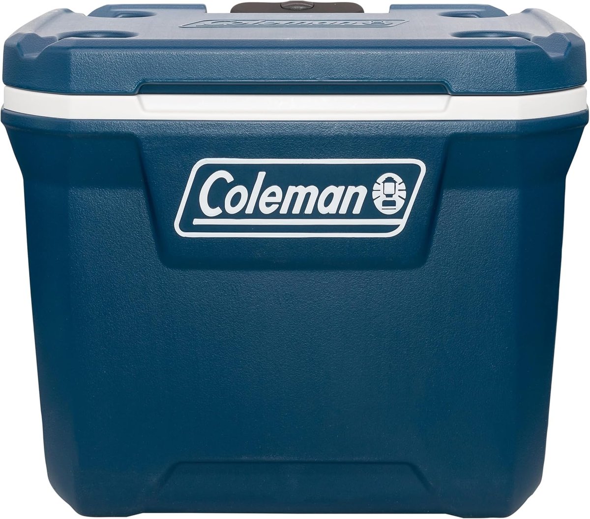 Coleman Xtreme 5 Day 50QT wheeled cool box in blue with cup-holder lid