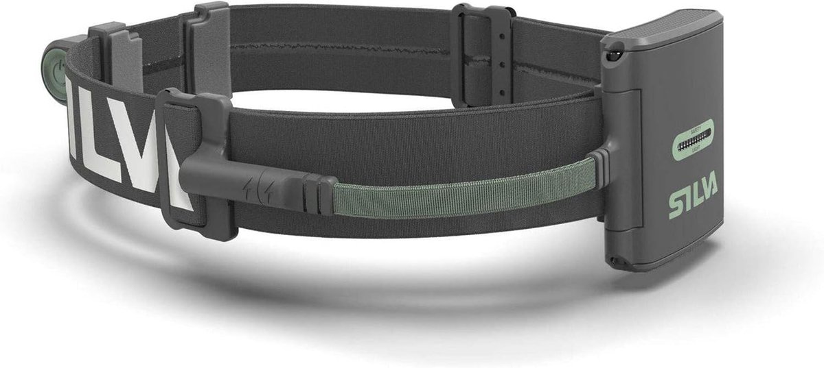 Silva Trail Runner Free 2 Ultra from the rear, showing the battery case and built-in red safety light