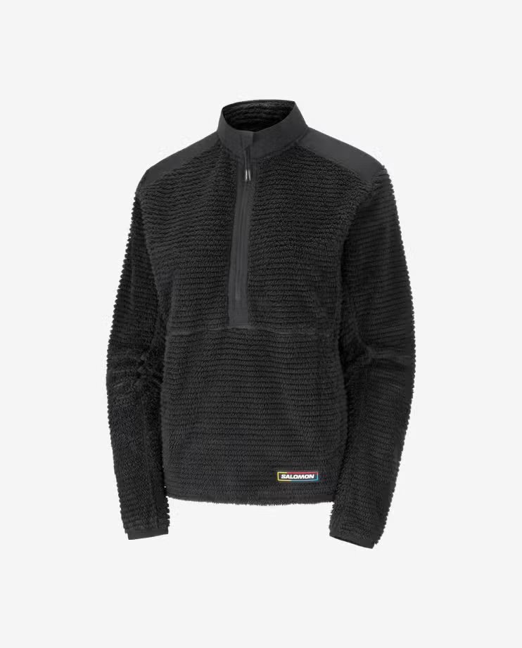 Women's Salomon Thernova fleece hoodie in Deep Black