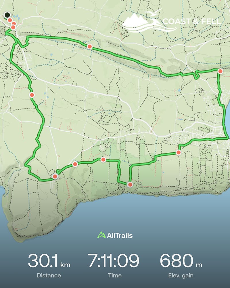 Rocky trail terrain on the Corfe to Swanage circular