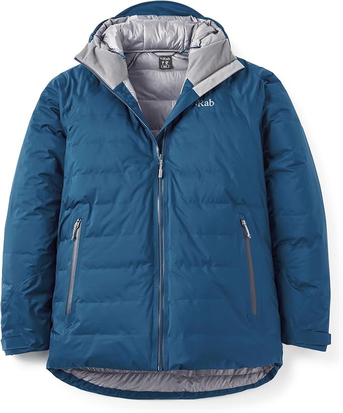 Rab Valiance in Tempest Blue — waterproof insulated jacket