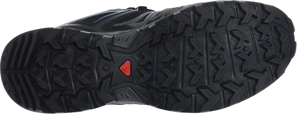 Salomon X Ultra Pioneer outsole showing the Mud Contagrip chevron lug pattern