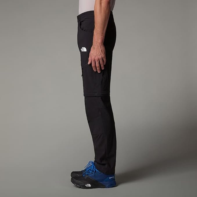 The North Face Exploration Convertible zip-off section removed showing shorts mode and attachment mechanism