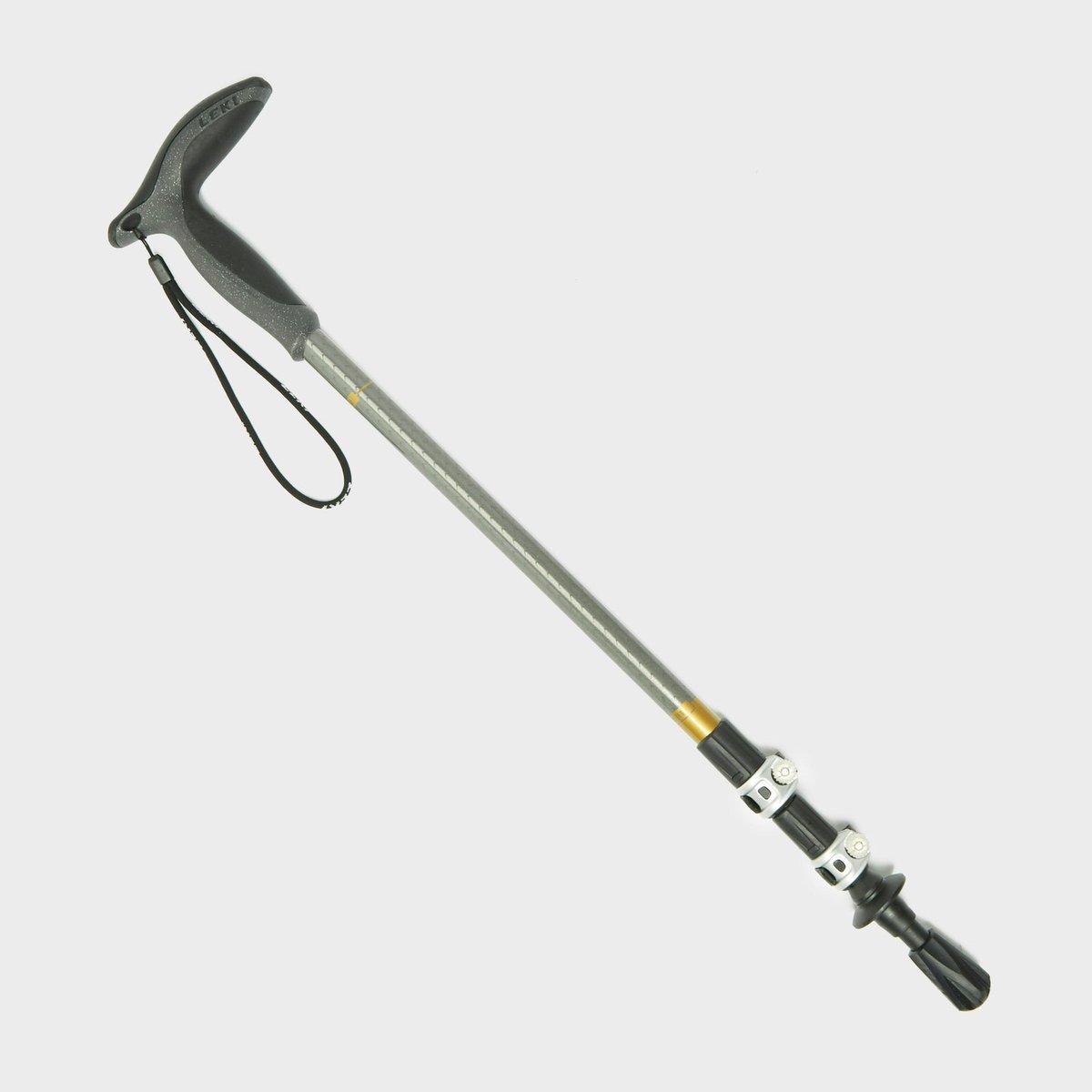 Leki Wanderfreund Makalu single aluminium walking pole in silver with the Aergomed support grip