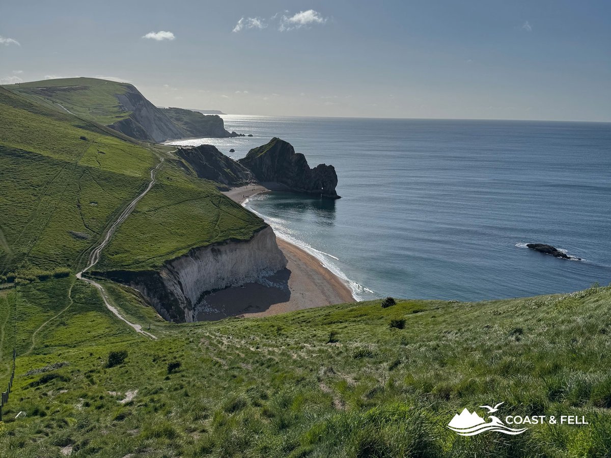 Looking east from Swyre Head toward Man o' War Bay and Durdle Door, Jurassic Coast