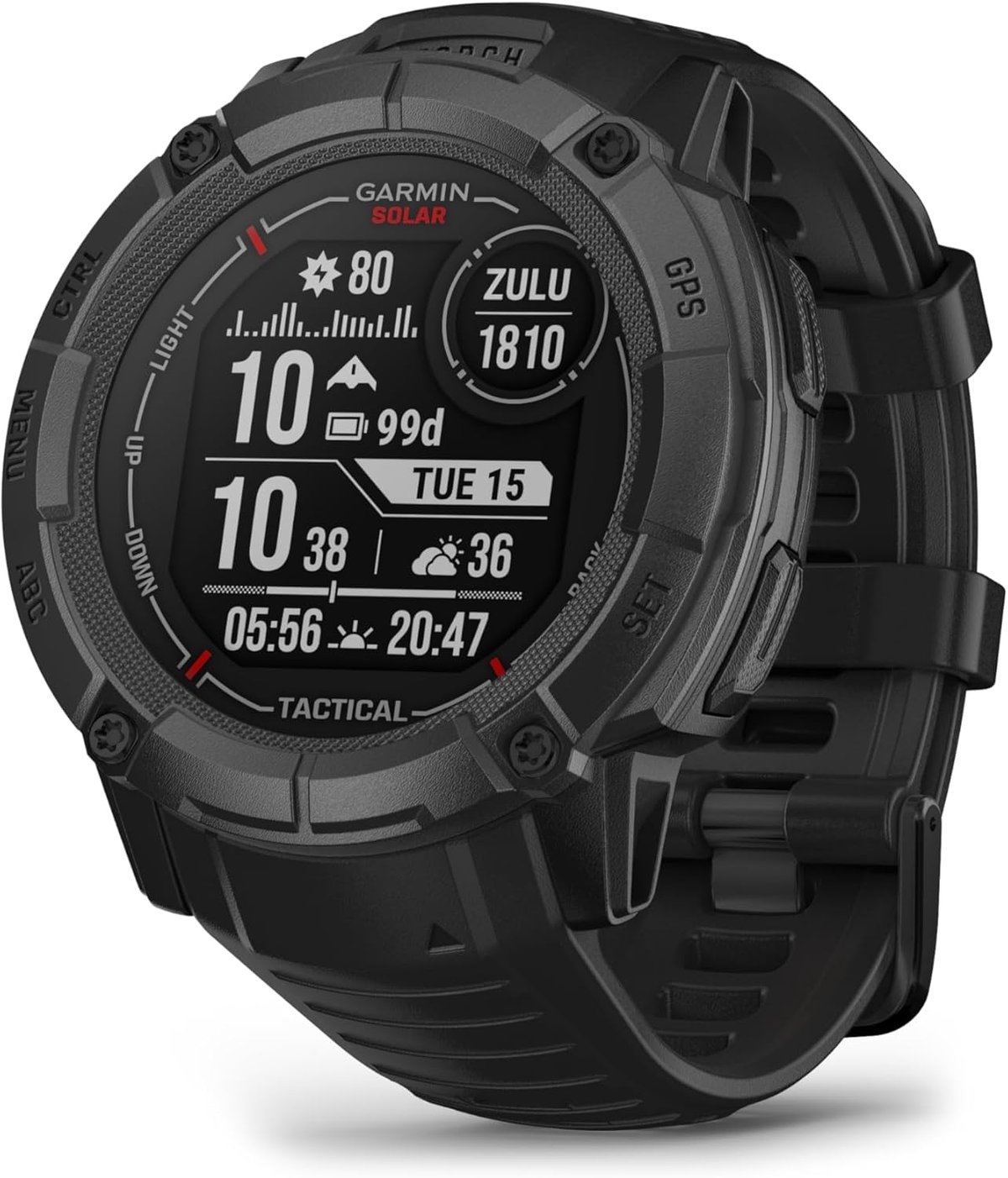 Garmin Instinct 2 Solar rugged GPS watch in black