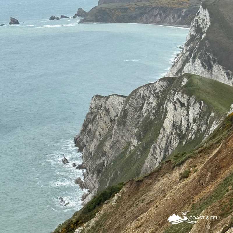 White chalk cliffs looking west from Bat's Head, Jurassic Coast