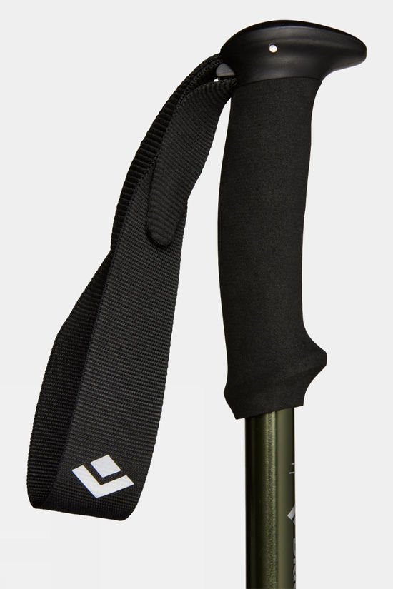 Black Diamond Trail Explorer 3 poles in use on rocky trail showing pole tip placement on descent