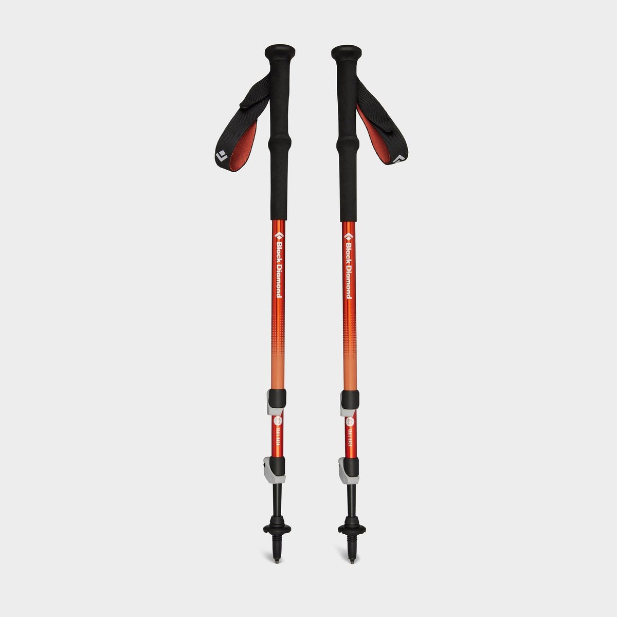 Black Diamond Trail Back trekking poles in orange with foam grips and FlickLock levers, the best value pick