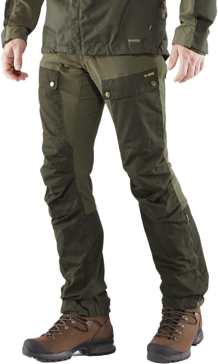 Fjallraven Keb Trousers in dark grey with G-1000 fabric and articulated knee construction