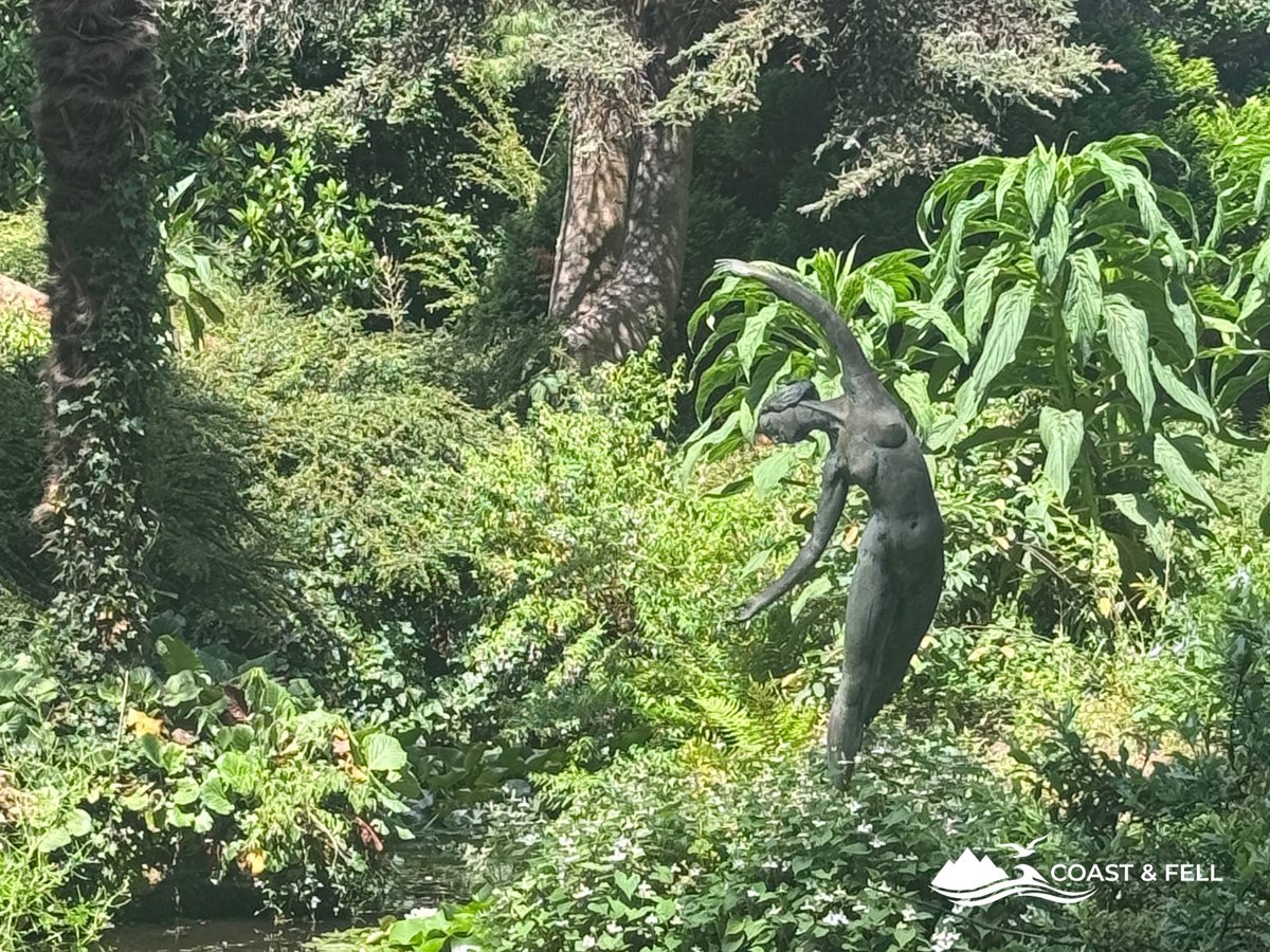 A sculpture in the gardens at Compton Acres