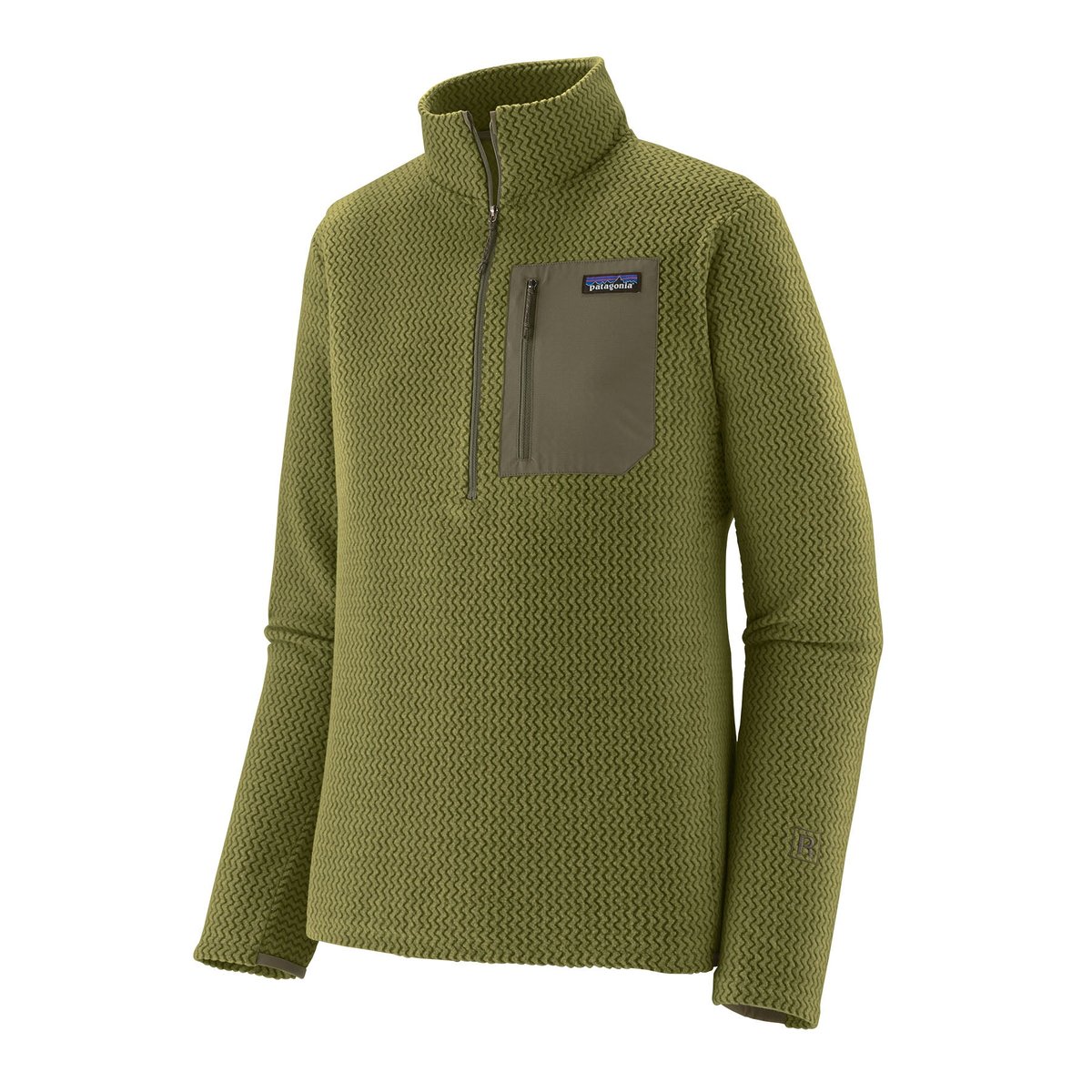 Patagonia R1 Air Zip-Neck in Caper Green