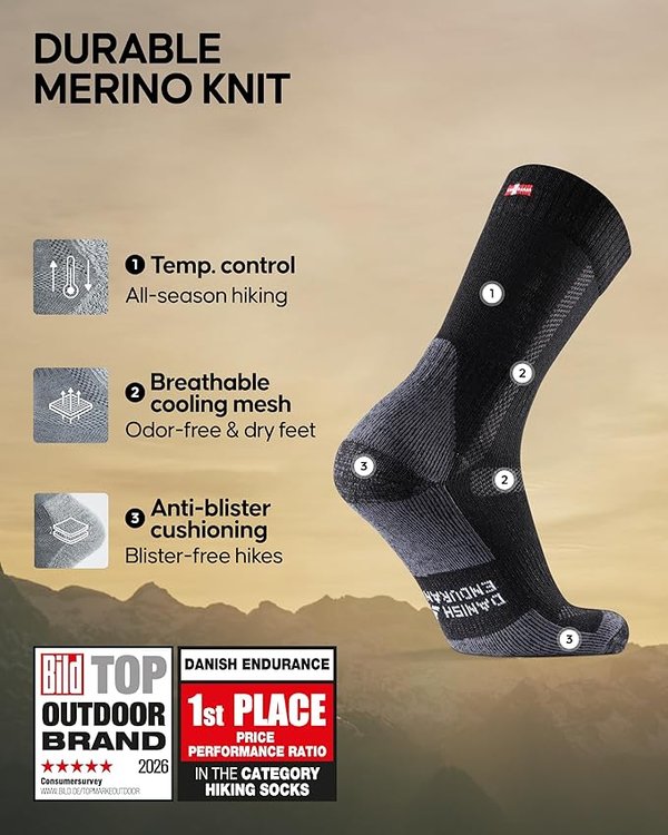 Danish Endurance Merino Hiking Socks review: the case for budget merino
