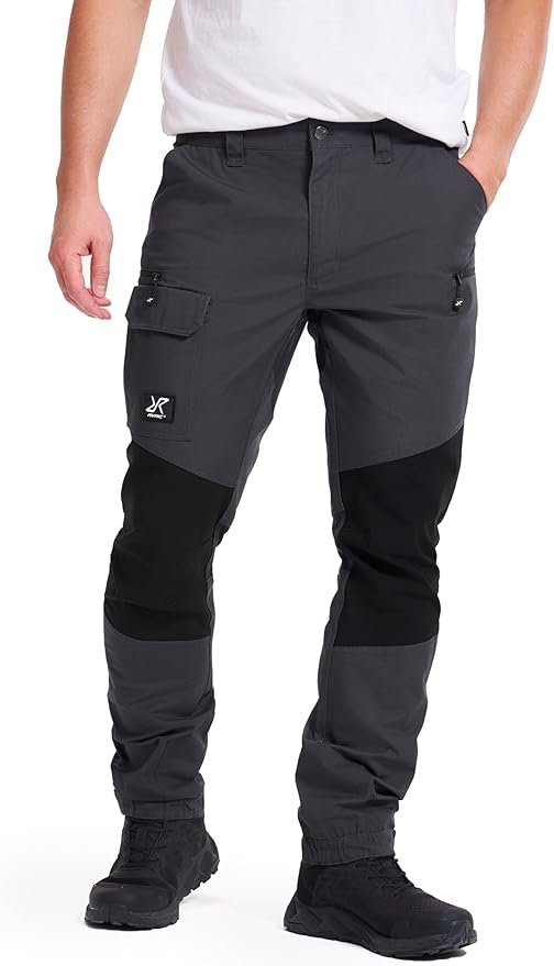RevolutionRace Nordwand Outdoor Trousers in anthracite with polycotton canvas and stretch panels